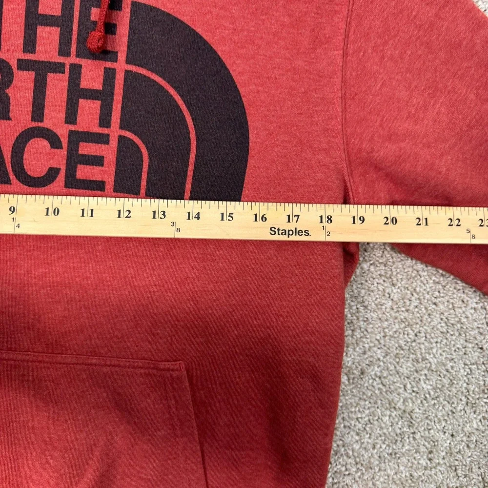 The North Face Hoodie Mens Medium Half Dome Logo Red Heather Pullover EUC